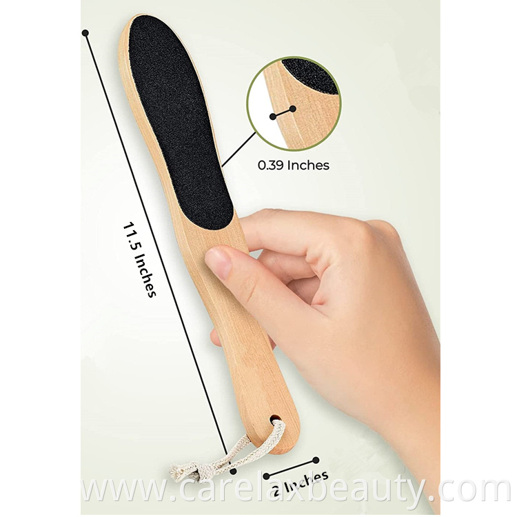 Professional Wooden Pedicure Foot File Callus Remover With Double Sided Foot Scrubber2